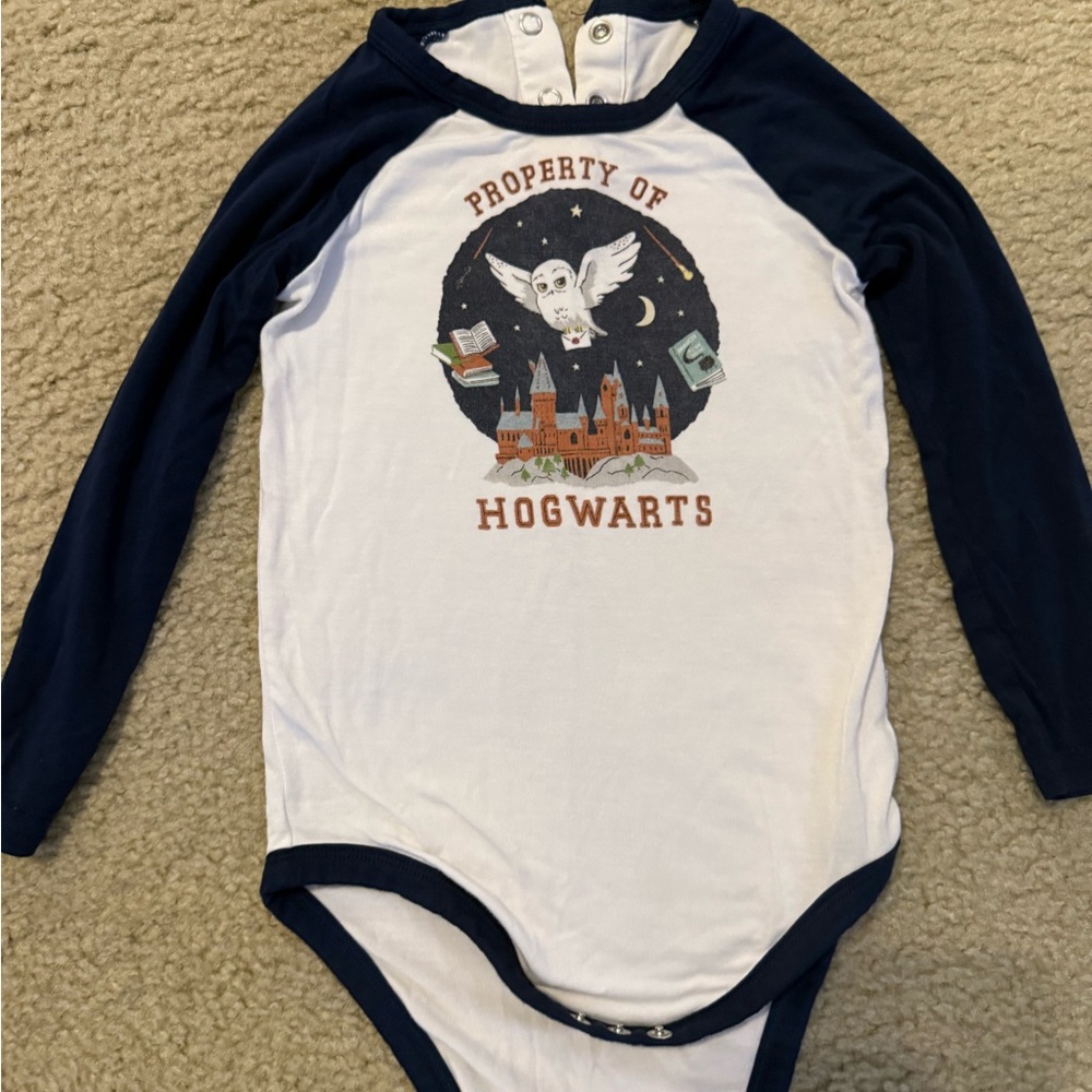 Little Sleepies Blue and White Bodysuit with Sporty Raglan Sleeves
